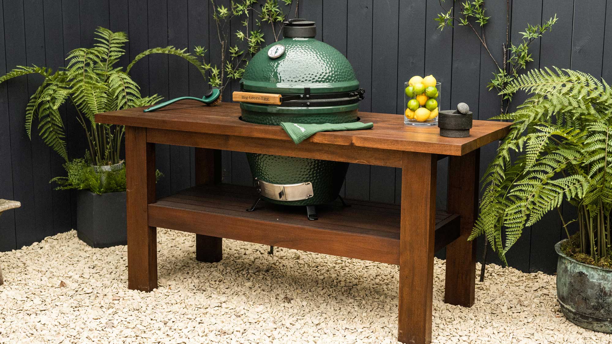 Premium Royal Mahogany Table for Large and XL Big Green Egg