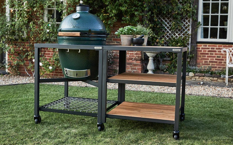 Large Big Green Egg in Modular Nest Expansion Frame