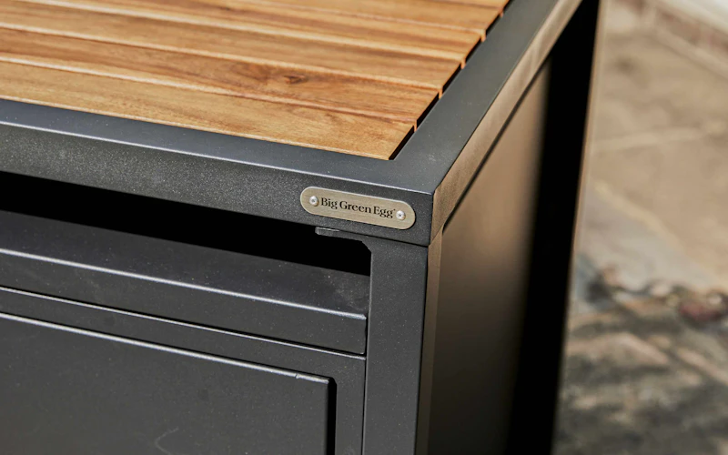 XL Big Green Egg in a Modular Nest and Acacia Expansion Cabinet