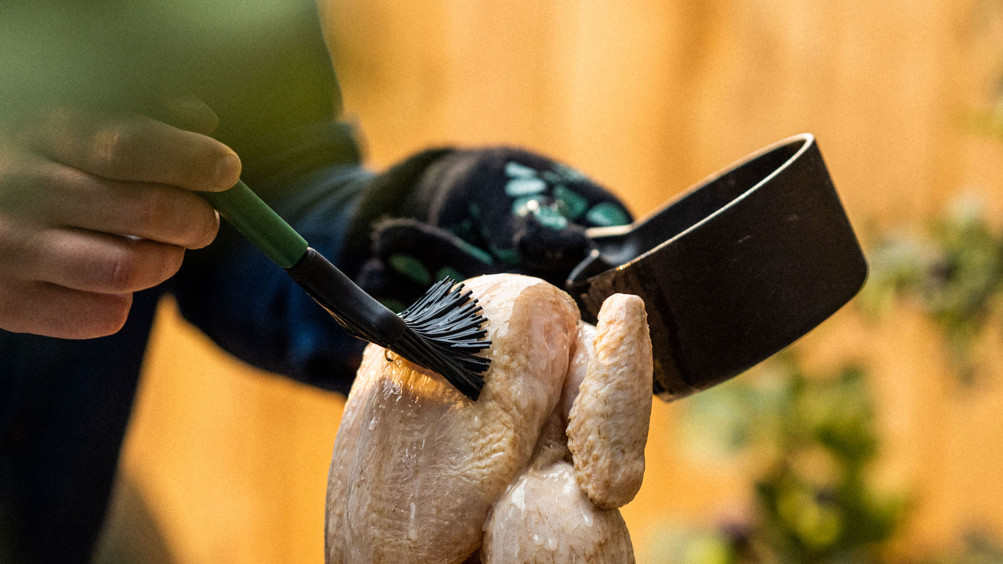 Cast Iron Sauce Pot & Basting Brush