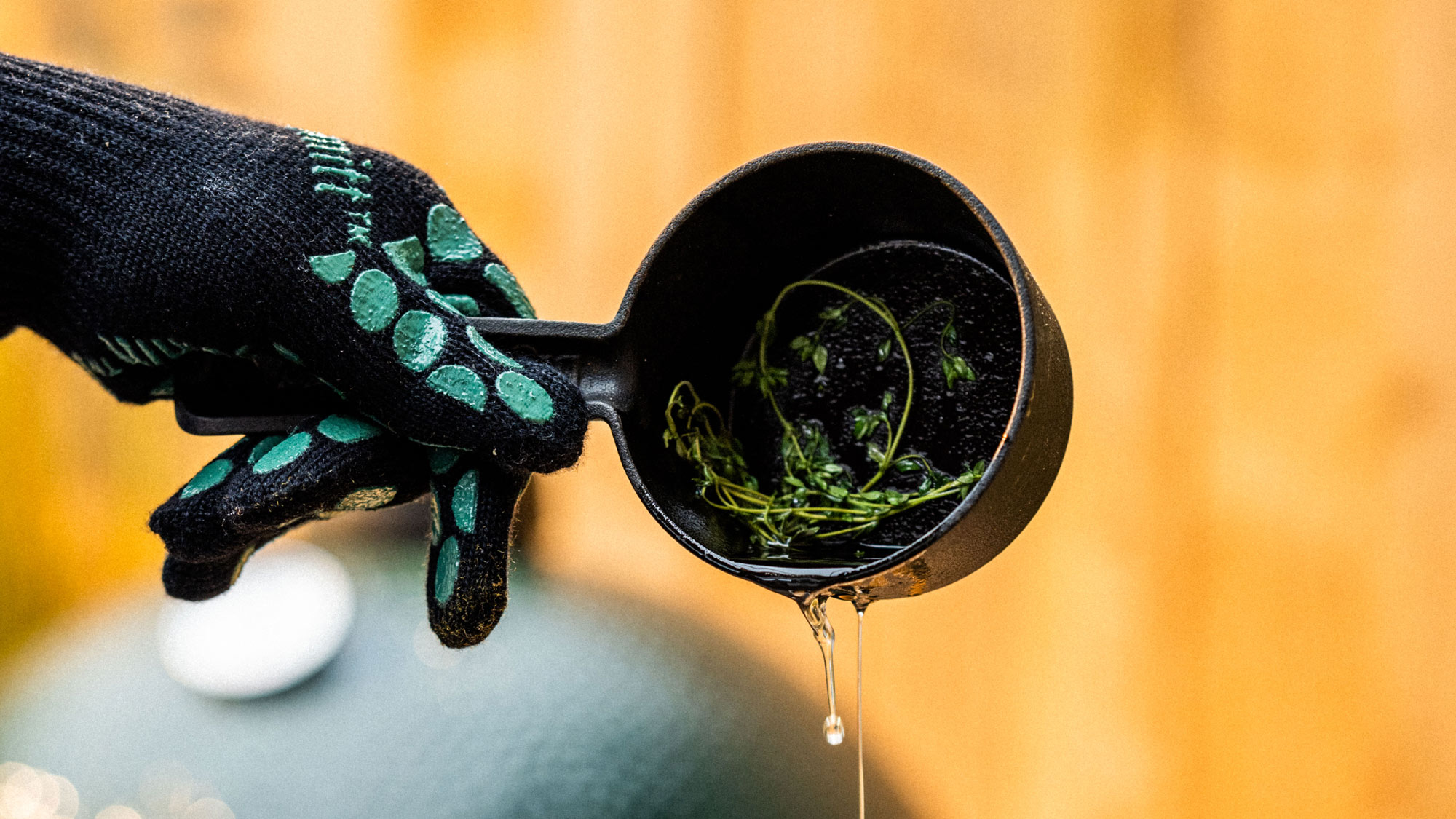 Cast Iron Sauce Pot & Basting Brush