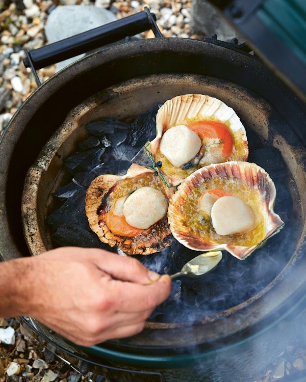 Scallops with herb butter