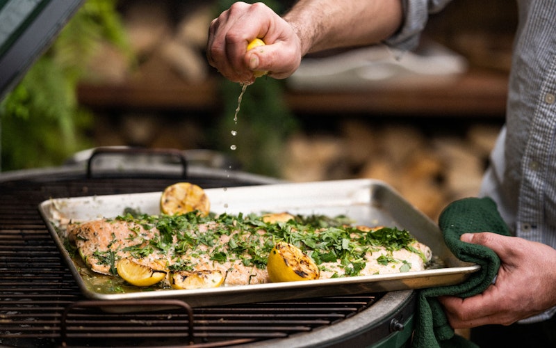 Slow roasted side of salmon