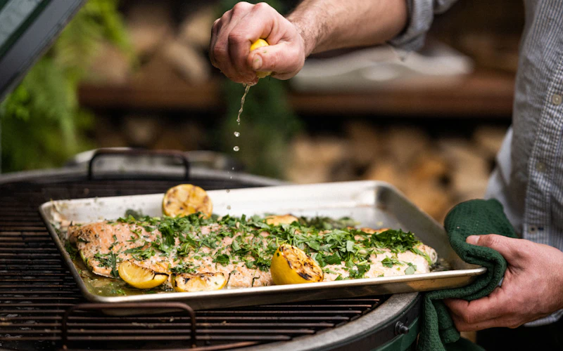 Slow roasted side of salmon