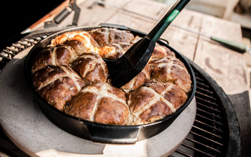 Hot Cross Bun Bread & Butter Pudding | Recipes | Big Green Egg