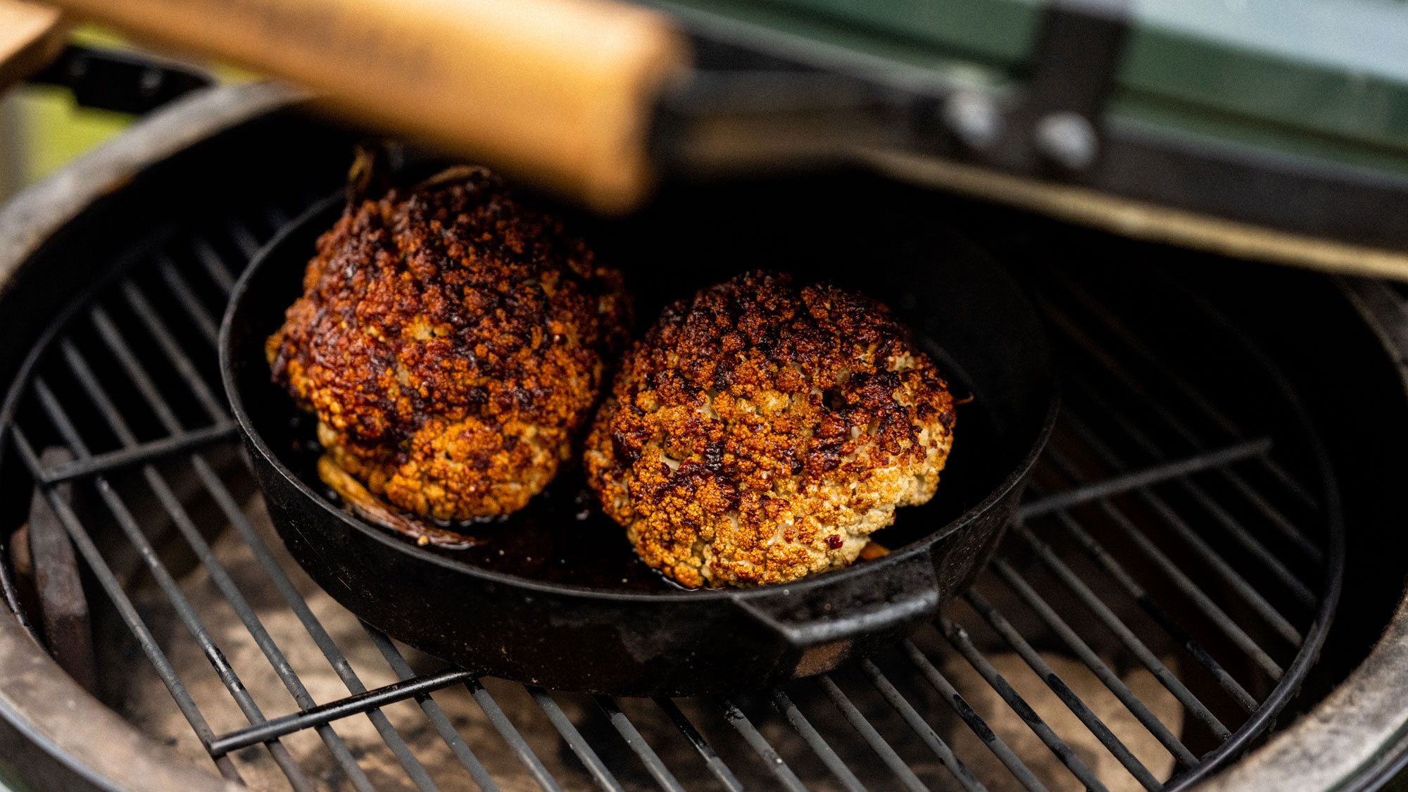 Harissa Baked Cauliflower | Vegetable Recipes | Big Green Egg