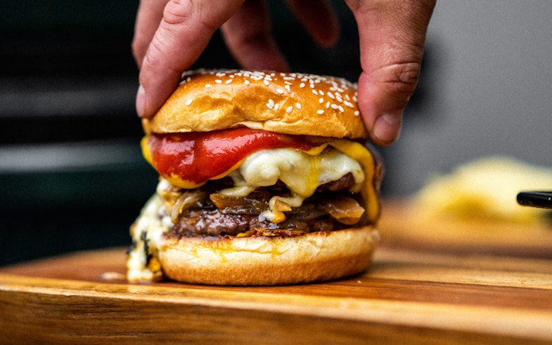 Smash Beef & Bone Marrow Burgers with Cornish Yarg and Sticky Stout Onions | Beef Recipes | Grilling | Big Green Egg