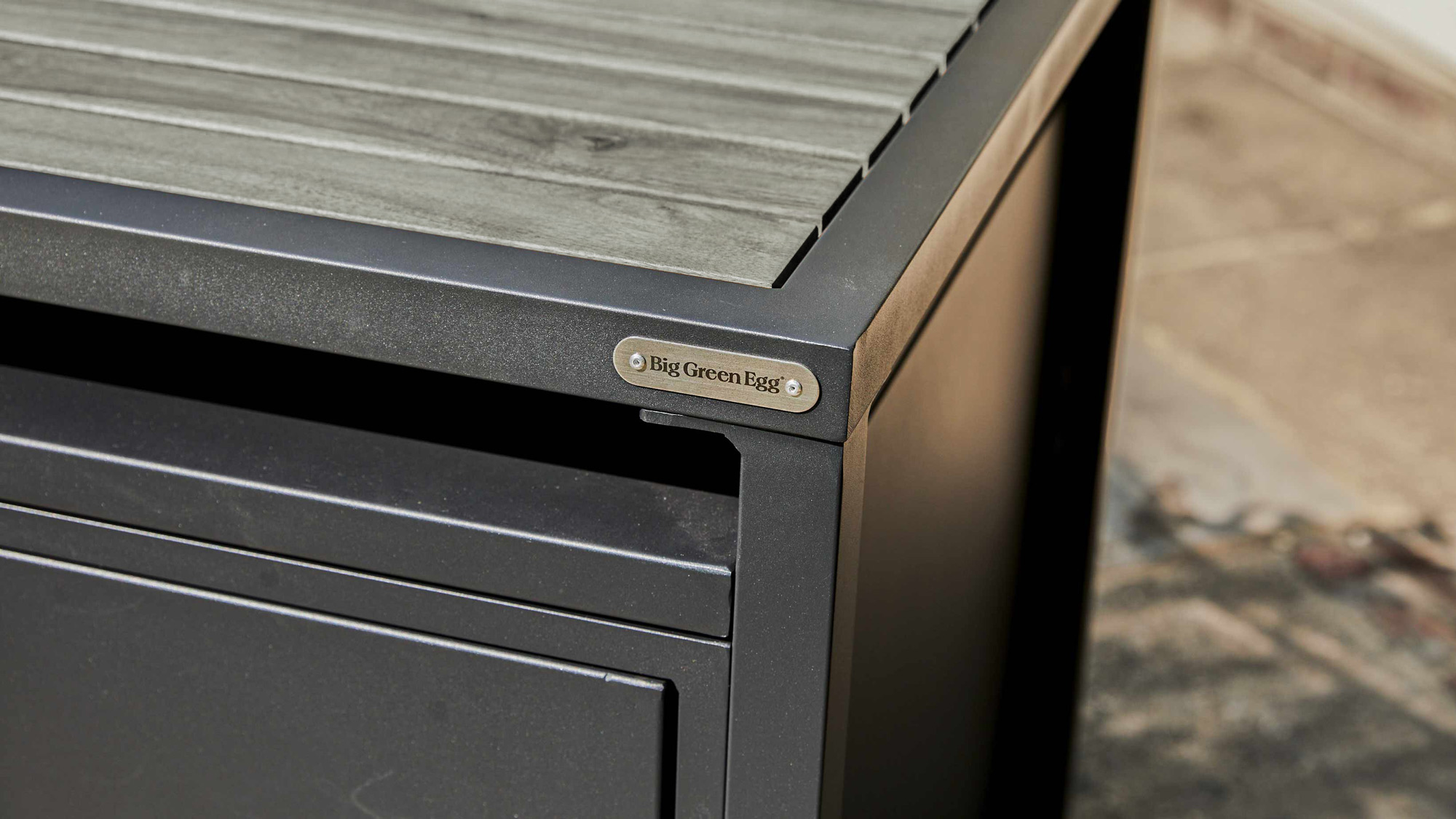 Modular Nest + Expansion Cabinet + Distressed Acacia Shelf | Bases | Big Green Egg