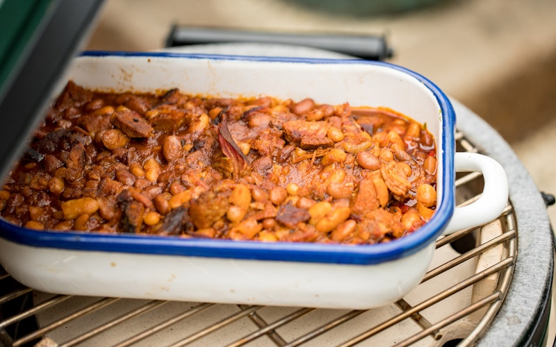 Campfire Beans | Beef Pork Recipes | Pan Cooking | Big Green Egg