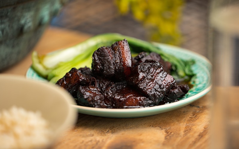 Chinese braised pork belly | Pork Recipes | Low & Slow Pan cooking | Big Green Egg