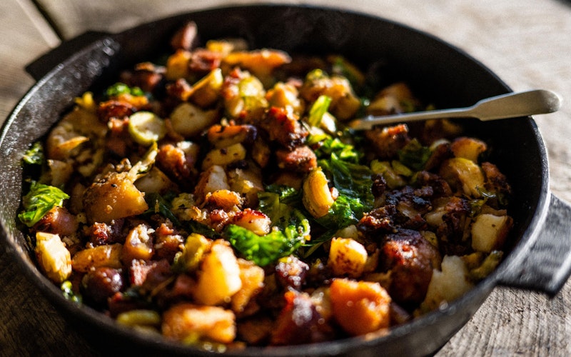 Leftover Hash | Christmas recipe | Turkey | Pork | Pan Cooking | Big Green Egg