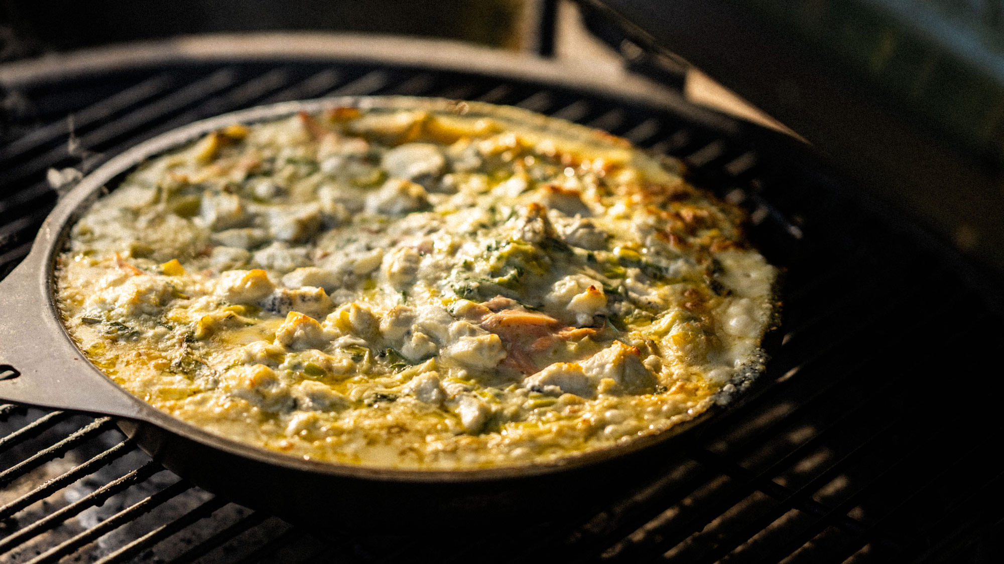 Salmon, leek, spinach and parsley lasagne | Fish recipes | Baking | Big Green Egg