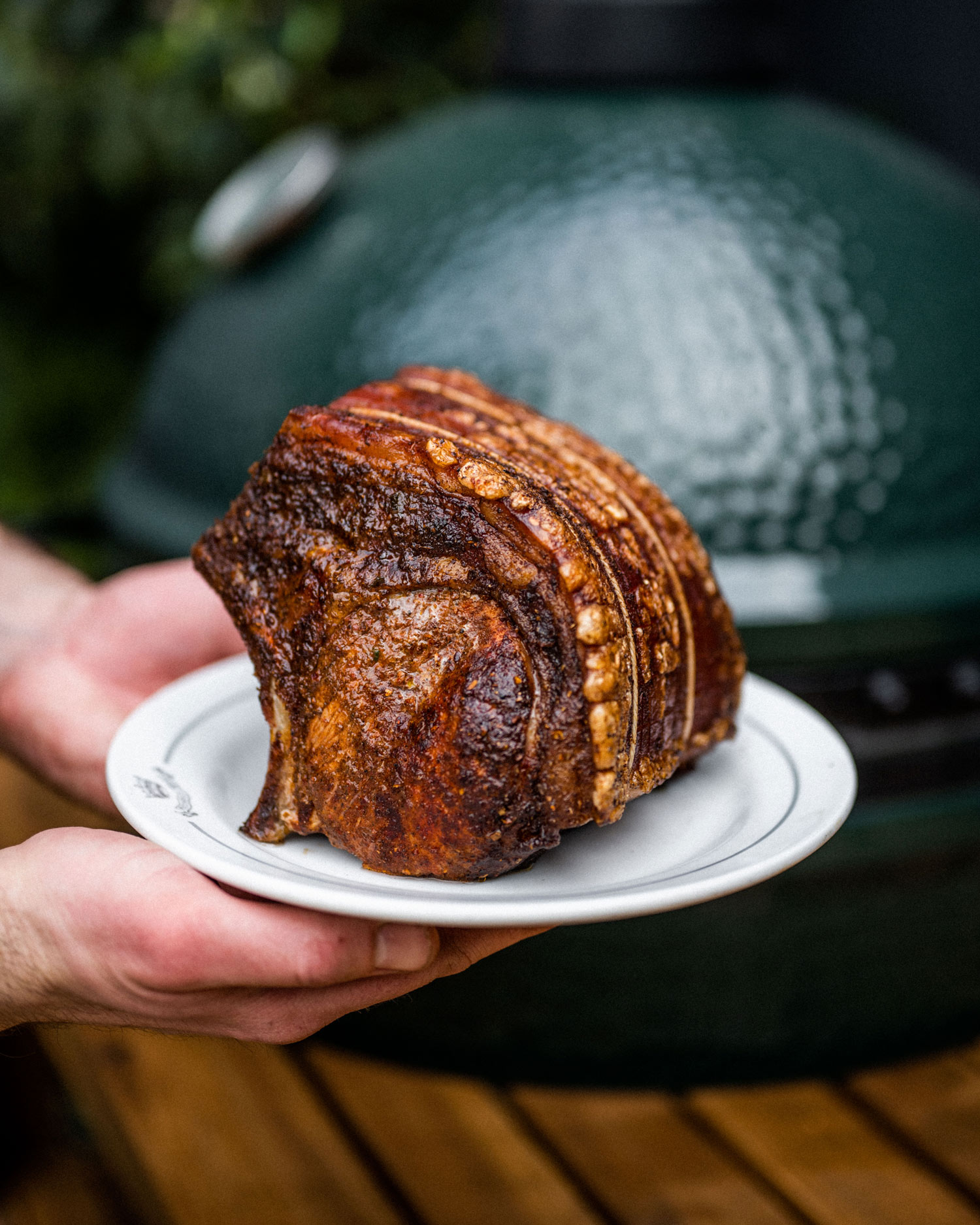 Berber-Spiced Loin of Pork, Black Garlic, Burnt Lime | Roasting recipes | Pork | Big Green Egg