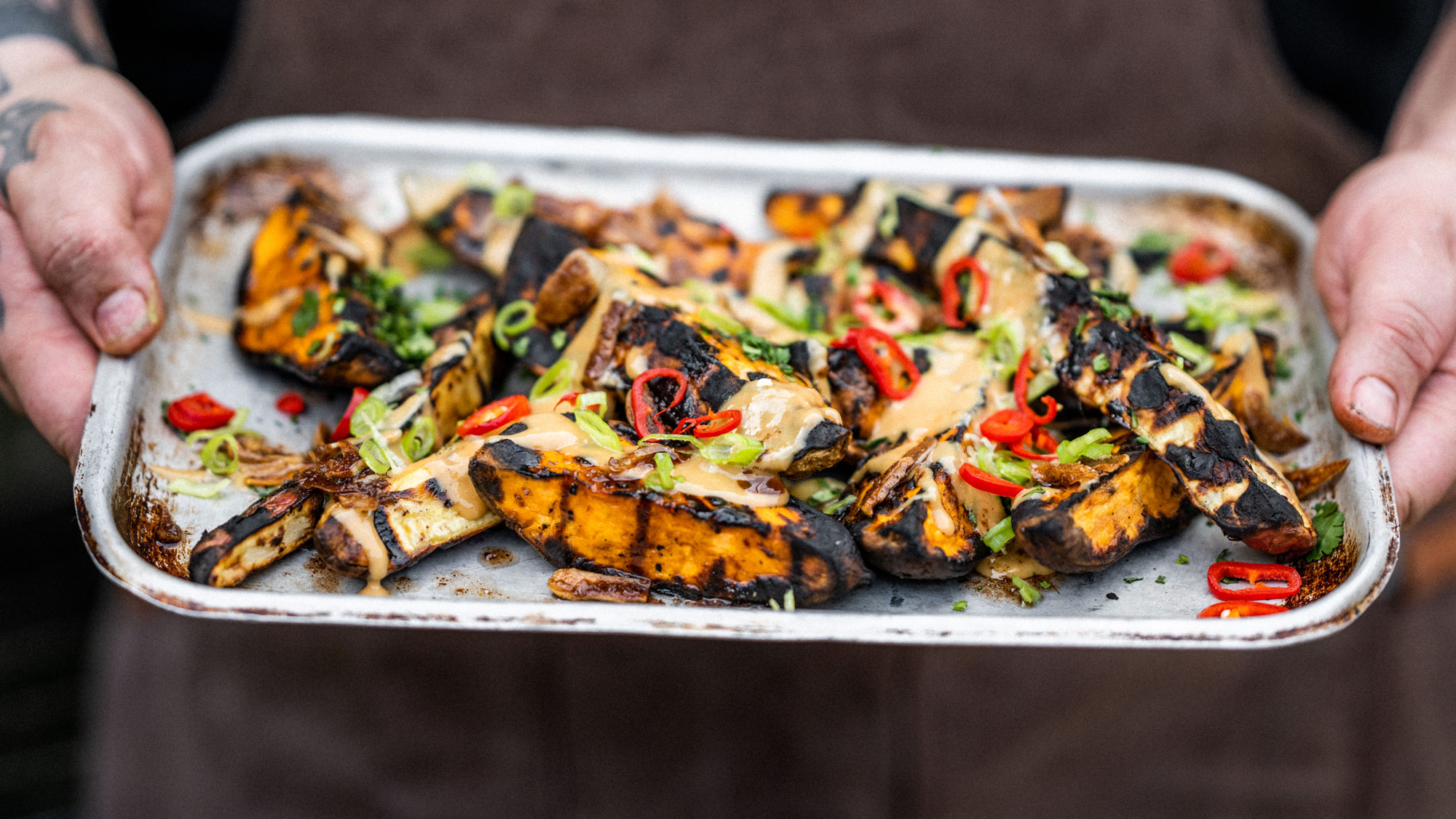 Charred Sweet Potato, Miso, Five Spice | Vegetarian | Grilling | Big Green Egg
