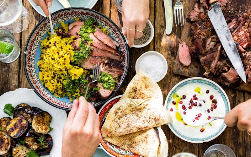 Middle Eastern Feast on the EGGspander | EGGspander System Recipes | Big Green Egg