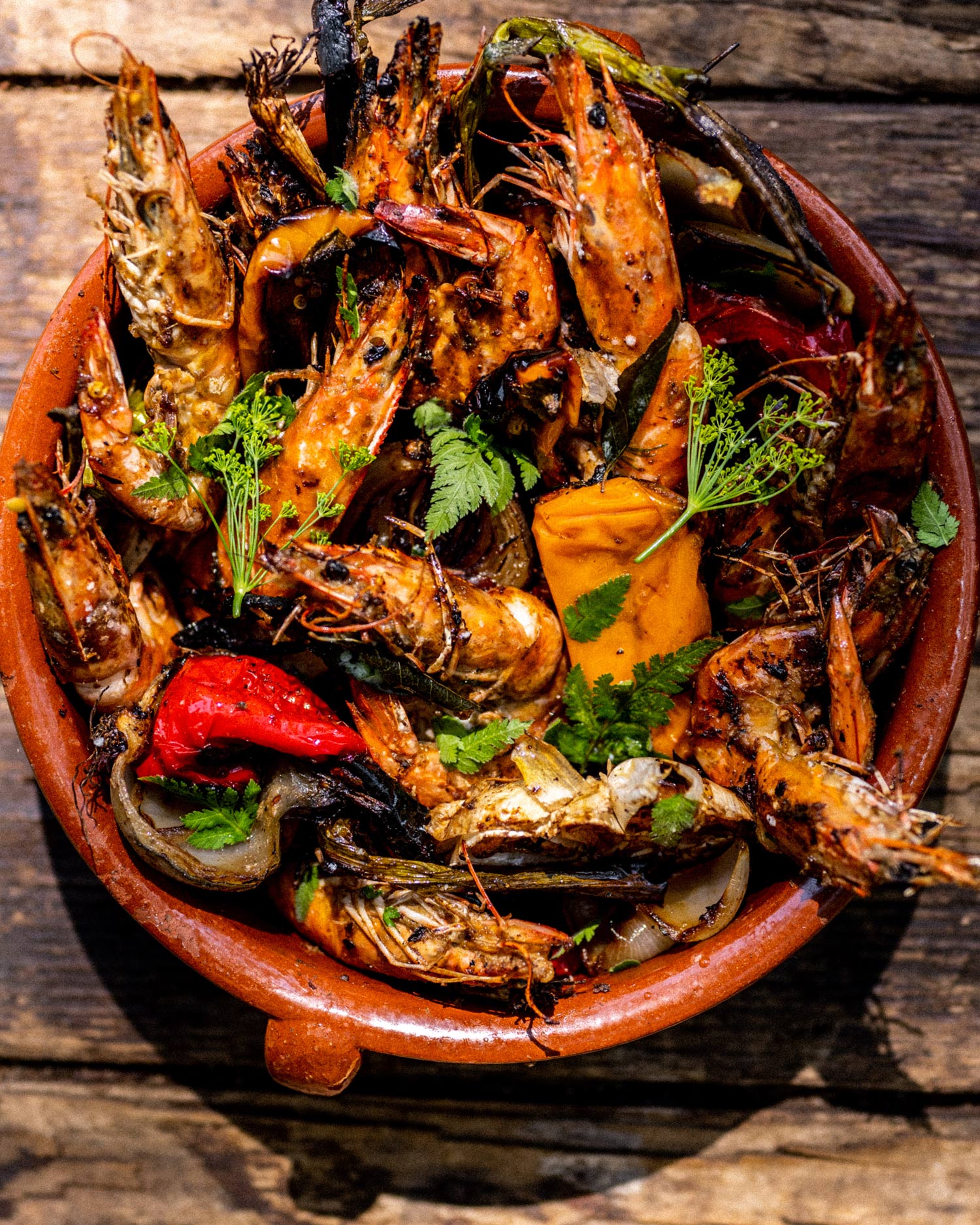 Tandoori Prawns with Peppers, Chilli and Onion | Grilling | Seafood | Big Green Egg