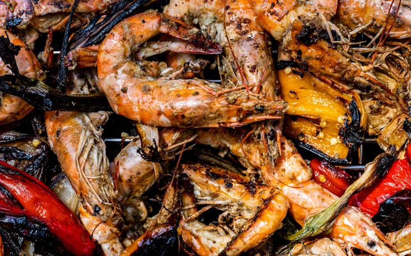 Tandoori Prawns with Peppers, Chilli and Onion | Grilling | Seafood | Big Green Egg