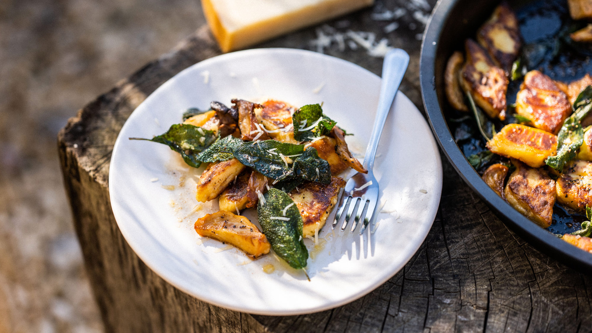Gnocchi with sage butter and wild mushrooms | Pan cooking | Vegetarian recipes | Big Green Eggs