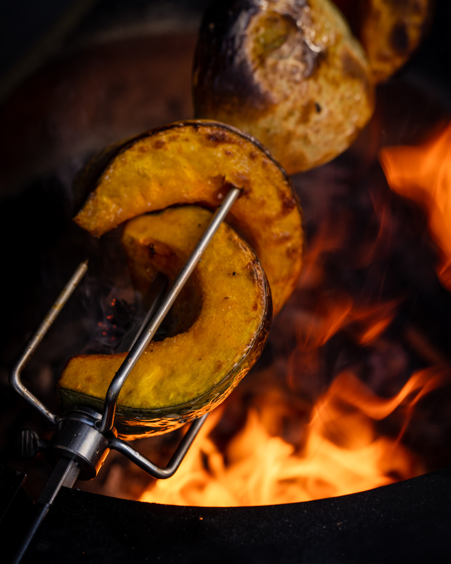 Rotisserie Squash with Baby Leeks and Thyme Oil | Vegetarian recipes | Rotisserie | Big Green Egg