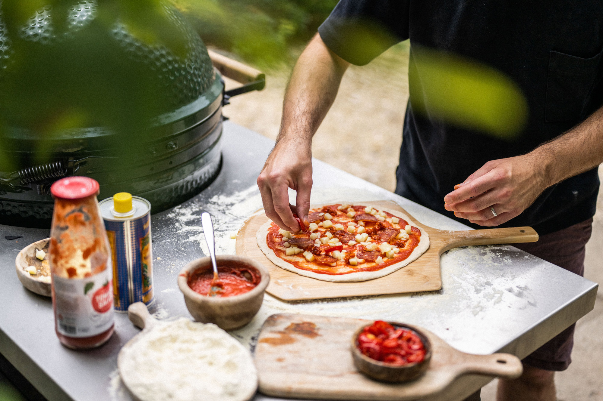 Stainless Steel Topped Premium Royal Mahogany Table | Tables | Bases | Big Green Egg