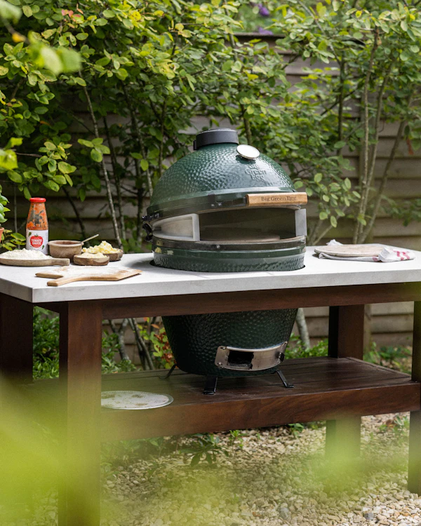 Stainless Steel Topped Premium Royal Mahogany Table | Tables | Bases | Big Green Egg