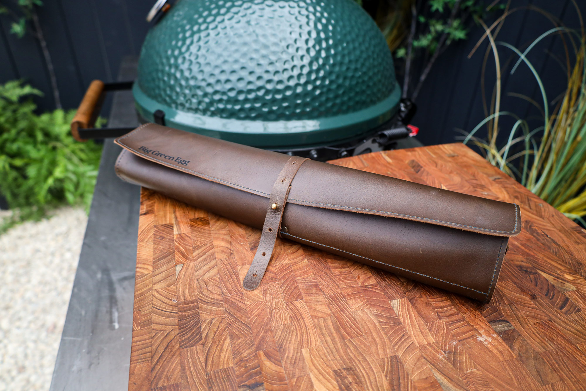 Big Green Egg Leather Knife Roll | Utensils | Big Green Egg