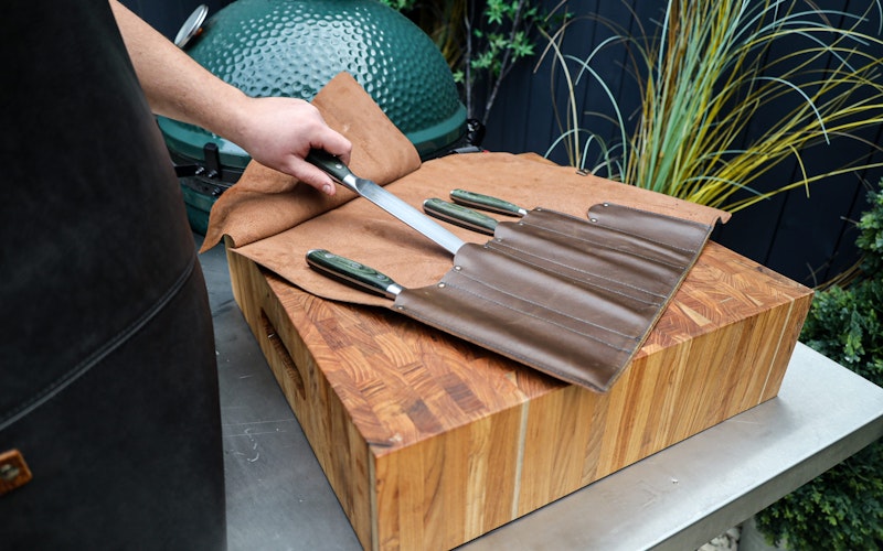 Big Green Egg Leather Knife Roll | Utensils | Big Green Egg