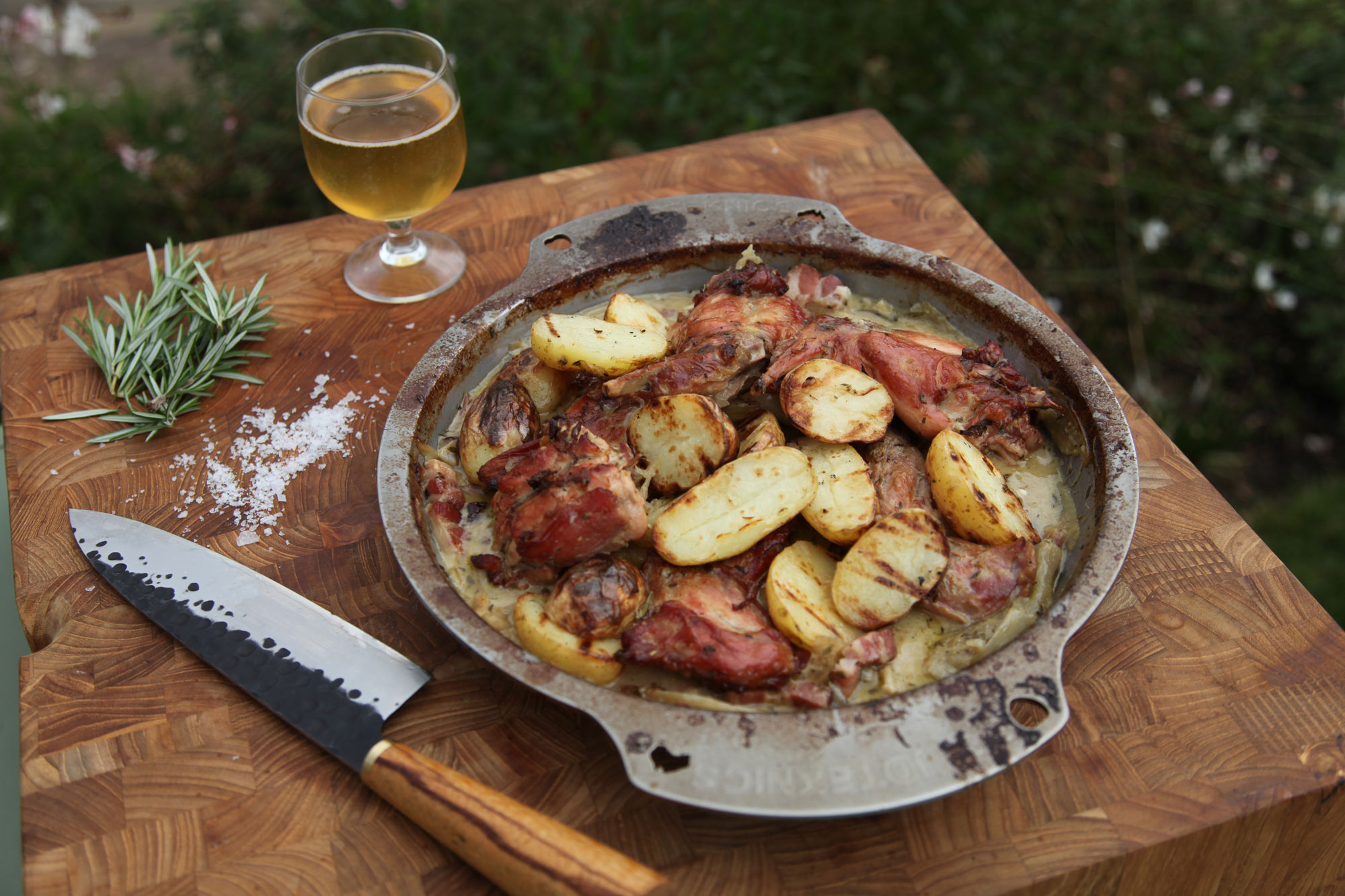 Rabbit, Cider & Bacon | Margot Henderson | Pan cooking | Game | Big Green Egg Recipes