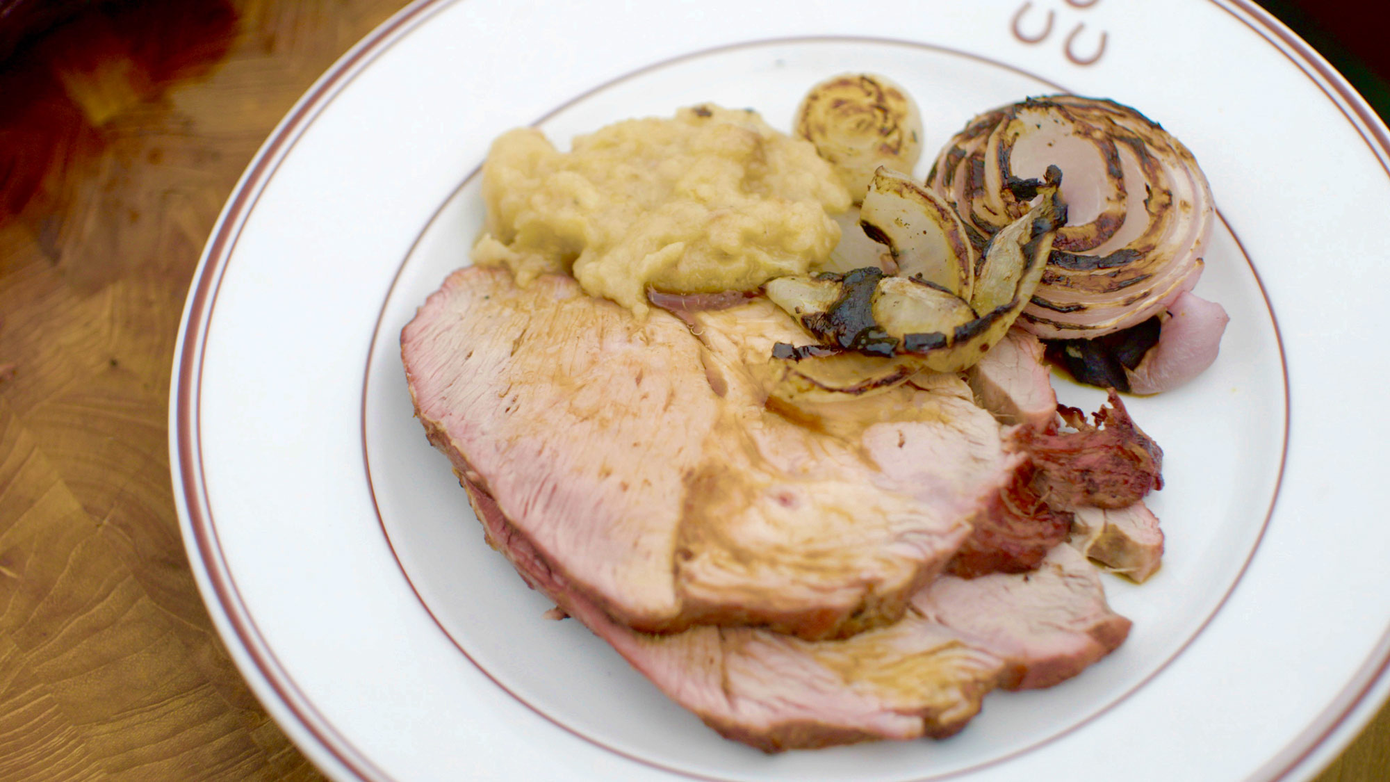 Margot Henderson Three Horseshoes Pork Collar | Grilling & Roasting recipes | Pork | Big Green Egg