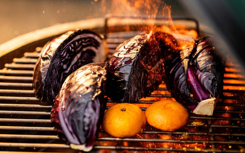 Grilled red cabbage slaw | Tom Booton Christmas Recipe | Big Green Egg