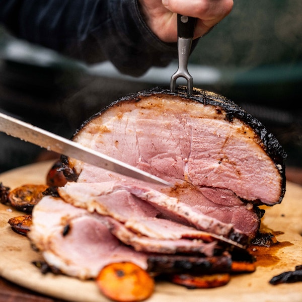 Gammon with Mulled Wine Glaze from Tom Booton at the Grill The Dorchester | Christmas recipes | Pork | Roasting Big Green Egg