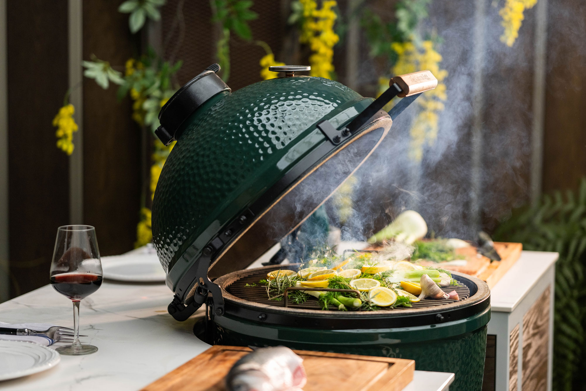 Big Green Egg 50th Outdoor Cooking Island | EO Kitchens | Outdoor kitchen isalnd
