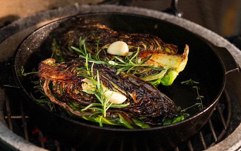 GRILLED HISPI CABBAGE with GREMOLATA  | Tom Aikens | 50 Recipes 50th Anniversary | Big Green Egg