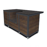 Outdoor Kitchen Island Laos Top with Antique Oak Boards, with Bar