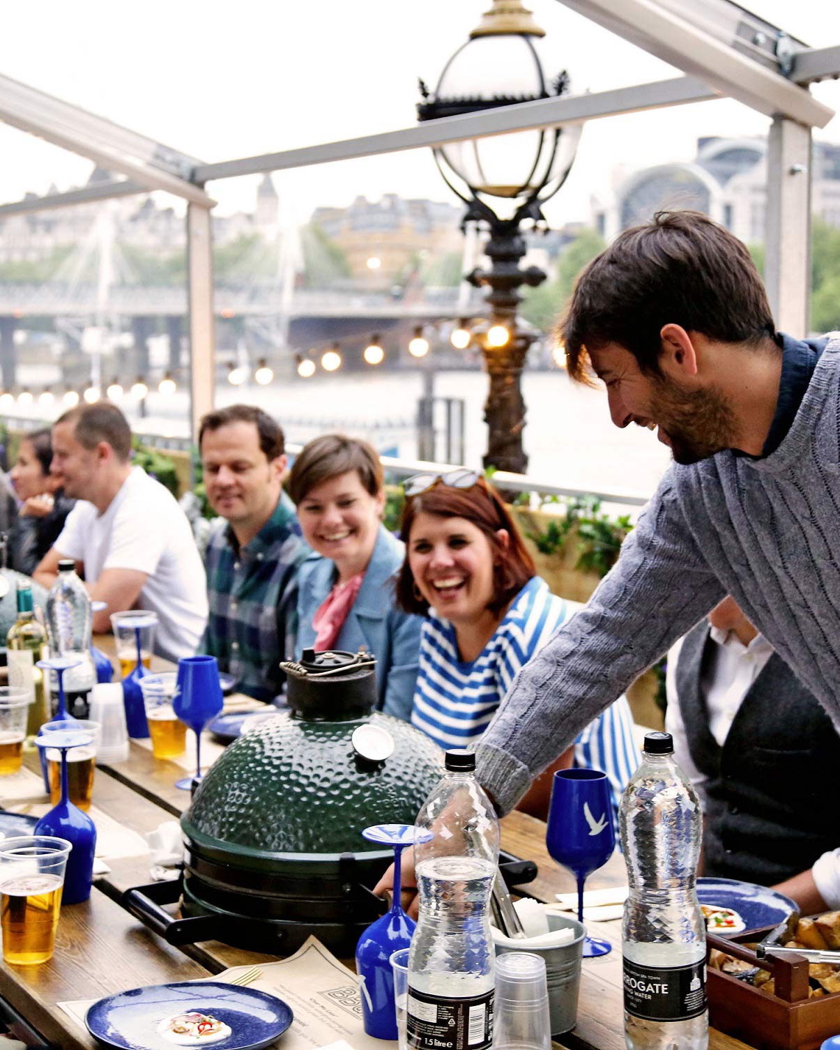 Jimmy's Pop up using Big Green Egg charcoal