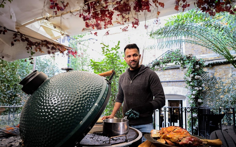 Karan Gokani Chef and Founder of Hoppers restaurants | 50 recipes | 50th Anniversary | Easter Feast | Slow cooked Lamb Shoulder | Big Green Egg