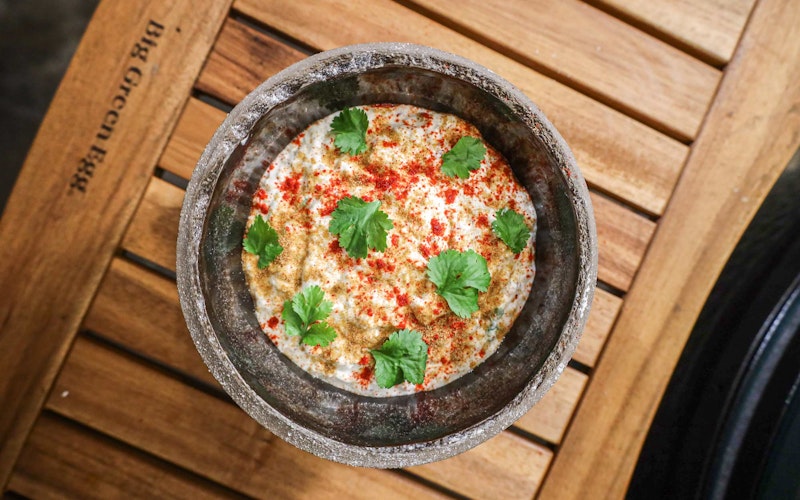 Burnt Aubergine Raita  | Karan Gokani 50 Recipes | Big Green Egg