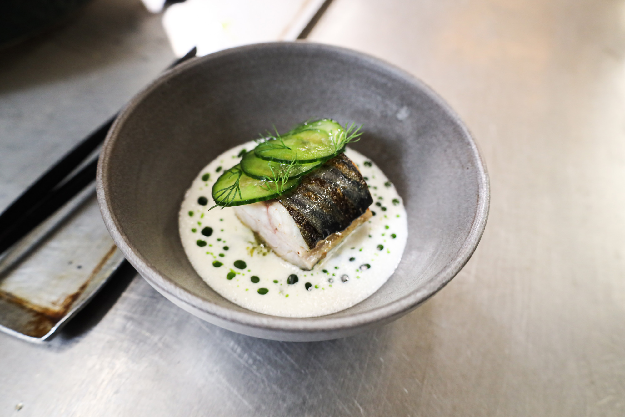 Tom Booton 50 recipes | Mackerel, cucumber, apple and ponzu | Big Green Egg