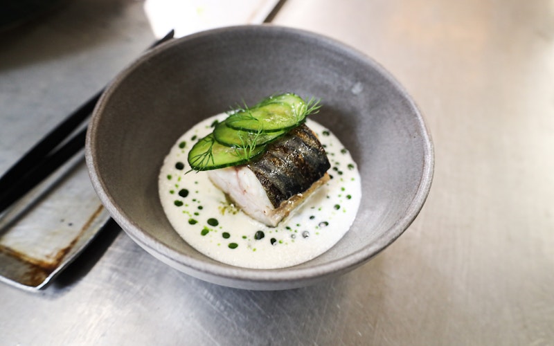 Tom Booton 50 recipes | Mackerel, cucumber, apple and ponzu | Big Green Egg