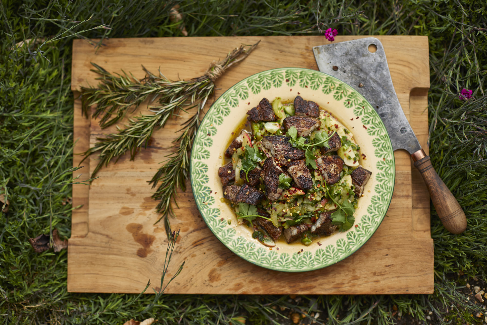 Matt Burgess | 50 Recipes | Salted Pork Salad With Blak Fire Dressing | Pork | Grilling recipes | Big Green Egg