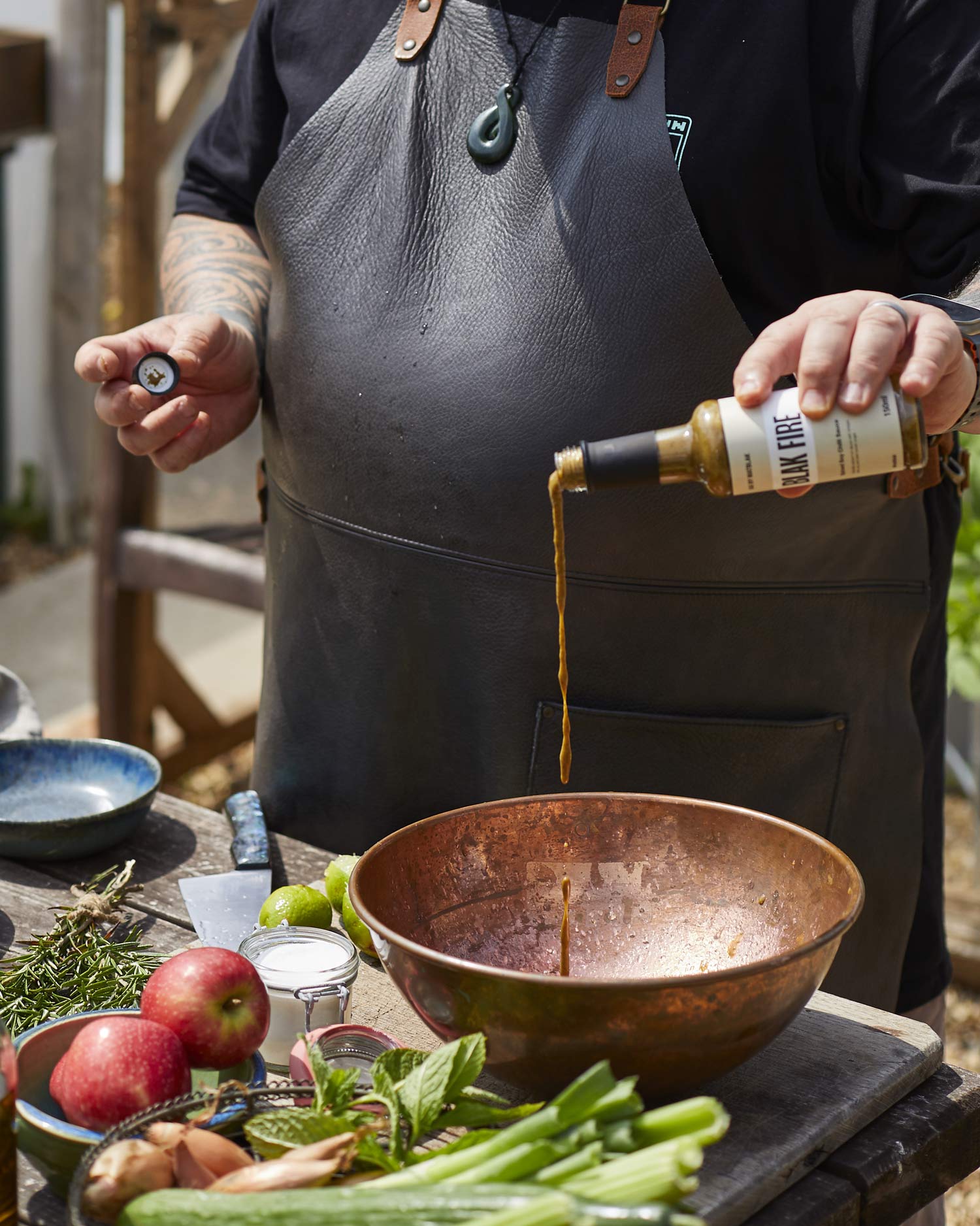 Matt Burgess | 50 Recipes | Salted Pork Salad With Blak Fire Dressing | Pork | Grilling recipes | Big Green Egg