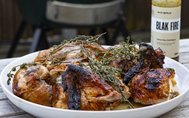 Matt Burgess | 50 Recipes | Heihei Huri Rotisserie Chicken | Chicken | Rotisserie recipes | Big Green Egg