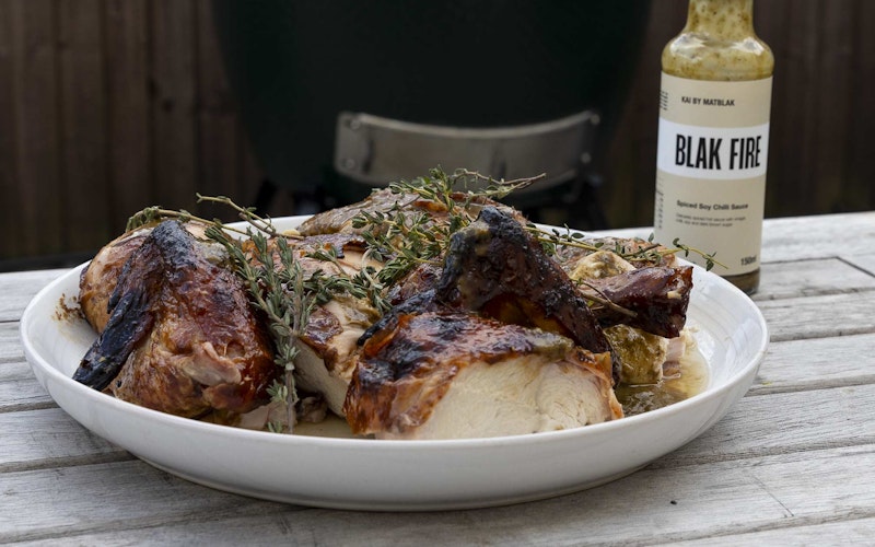 Matt Burgess | 50 Recipes | Heihei Huri Rotisserie Chicken  | Chicken | Rotisserie recipes | Big Green Egg