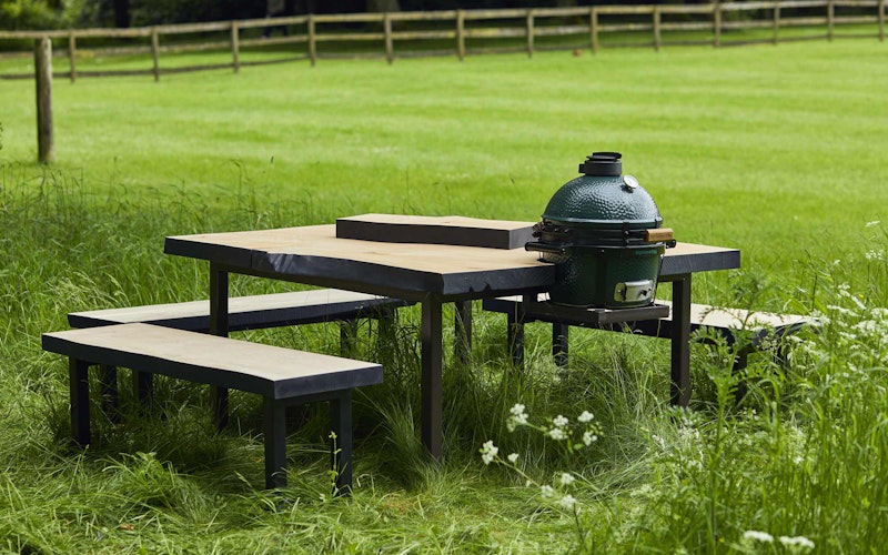 Handmade English Cedar Feasting Table | Tables and bases | Big Green Egg