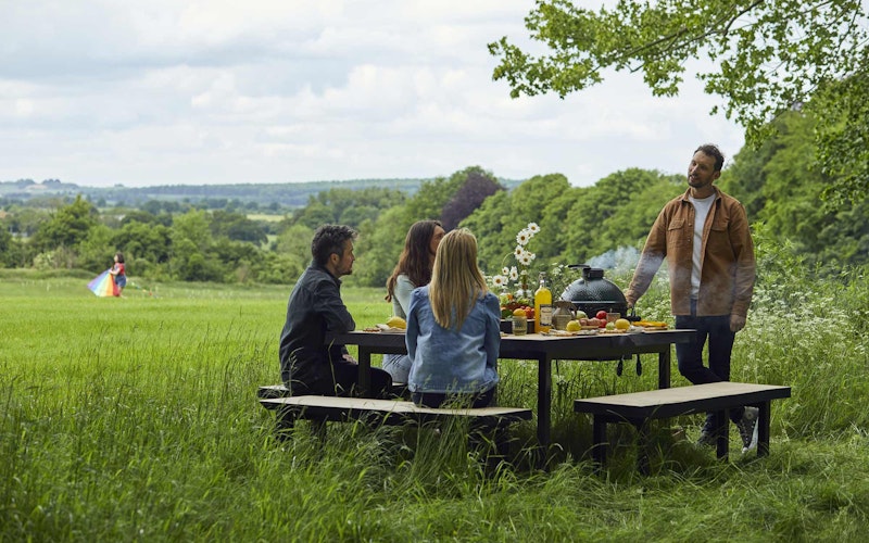Handmade English Cedar Feasting Table | Tables and bases | Big Green Egg
