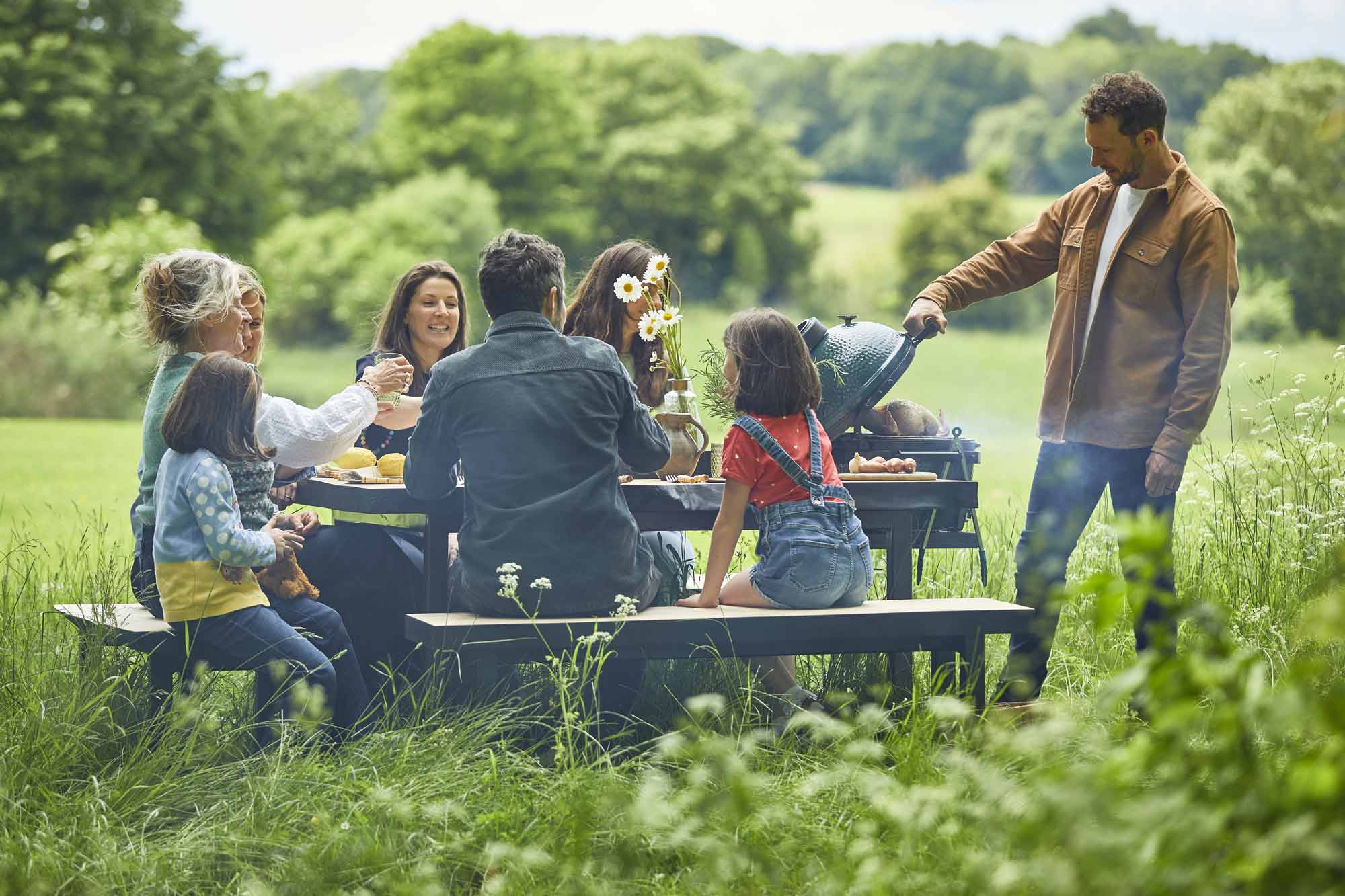 Handmade English Cedar Feasting Table | Tables and bases | Big Green Egg