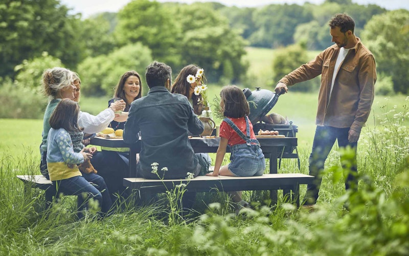 Handmade English Cedar Feasting Table | Tables and bases | Big Green Egg