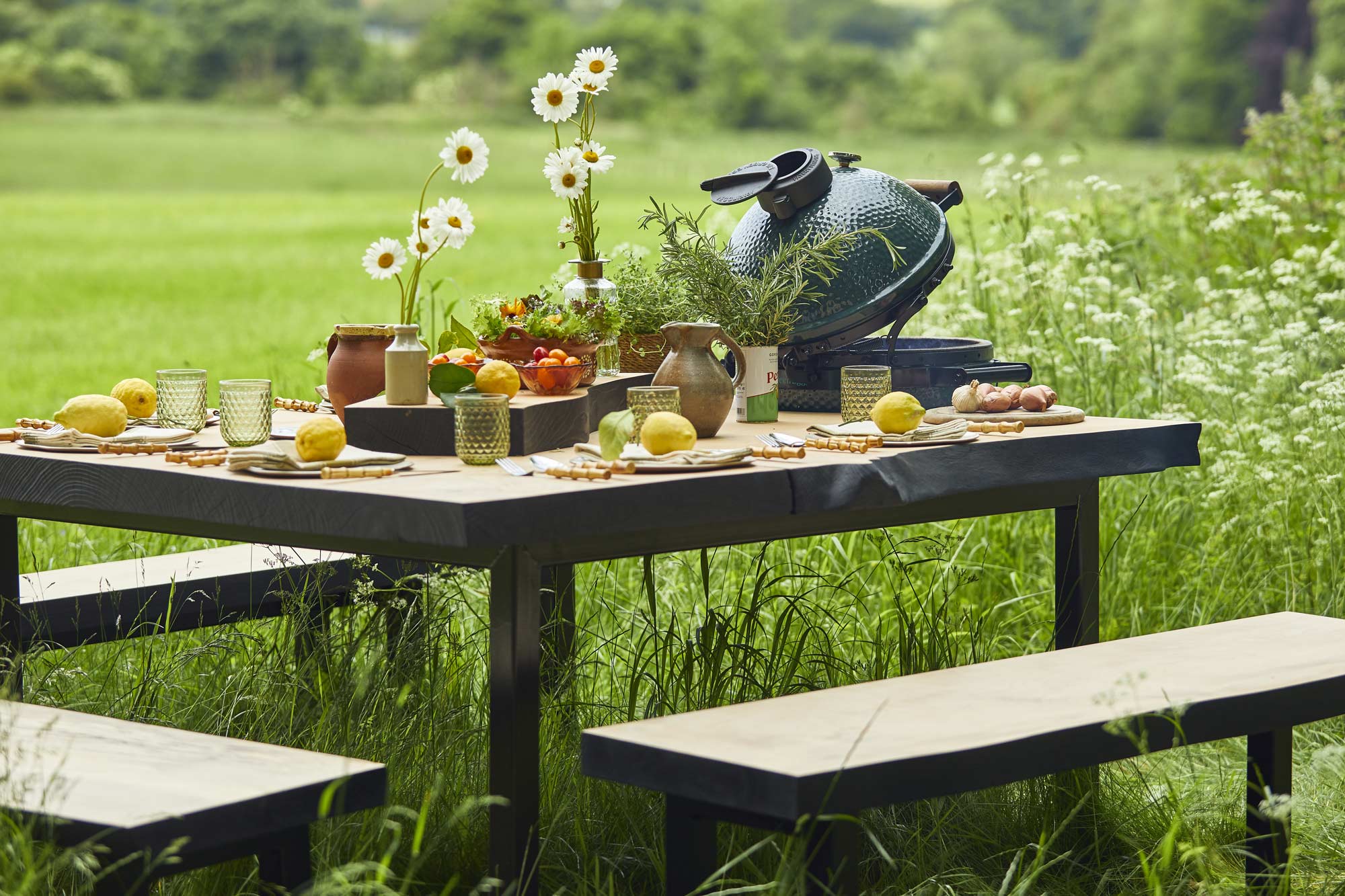 Handmade English Cedar Feasting Table | Tables and bases | Big Green Egg