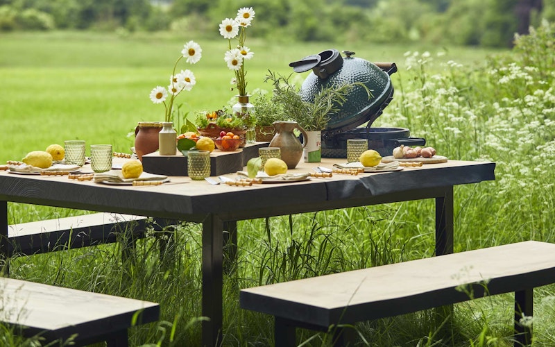 Handmade English Cedar Feasting Table | Tables and bases | Big Green Egg