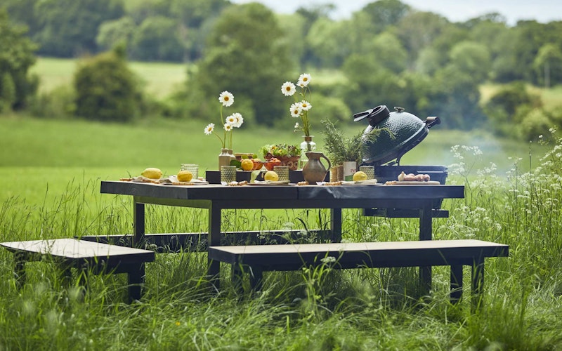 Handmade English Cedar Feasting Table | Tables and bases | Big Green Egg